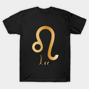 Leo Zodiac Sign golden T-Shirt